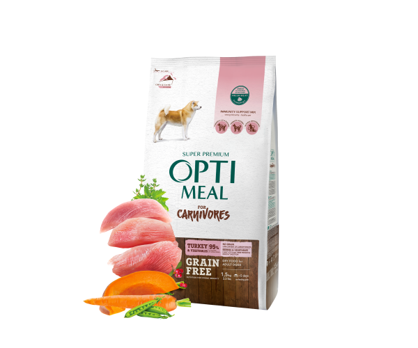 Корм сухий для дорослих собак Optimeal індичка і овочі 1,5 кг