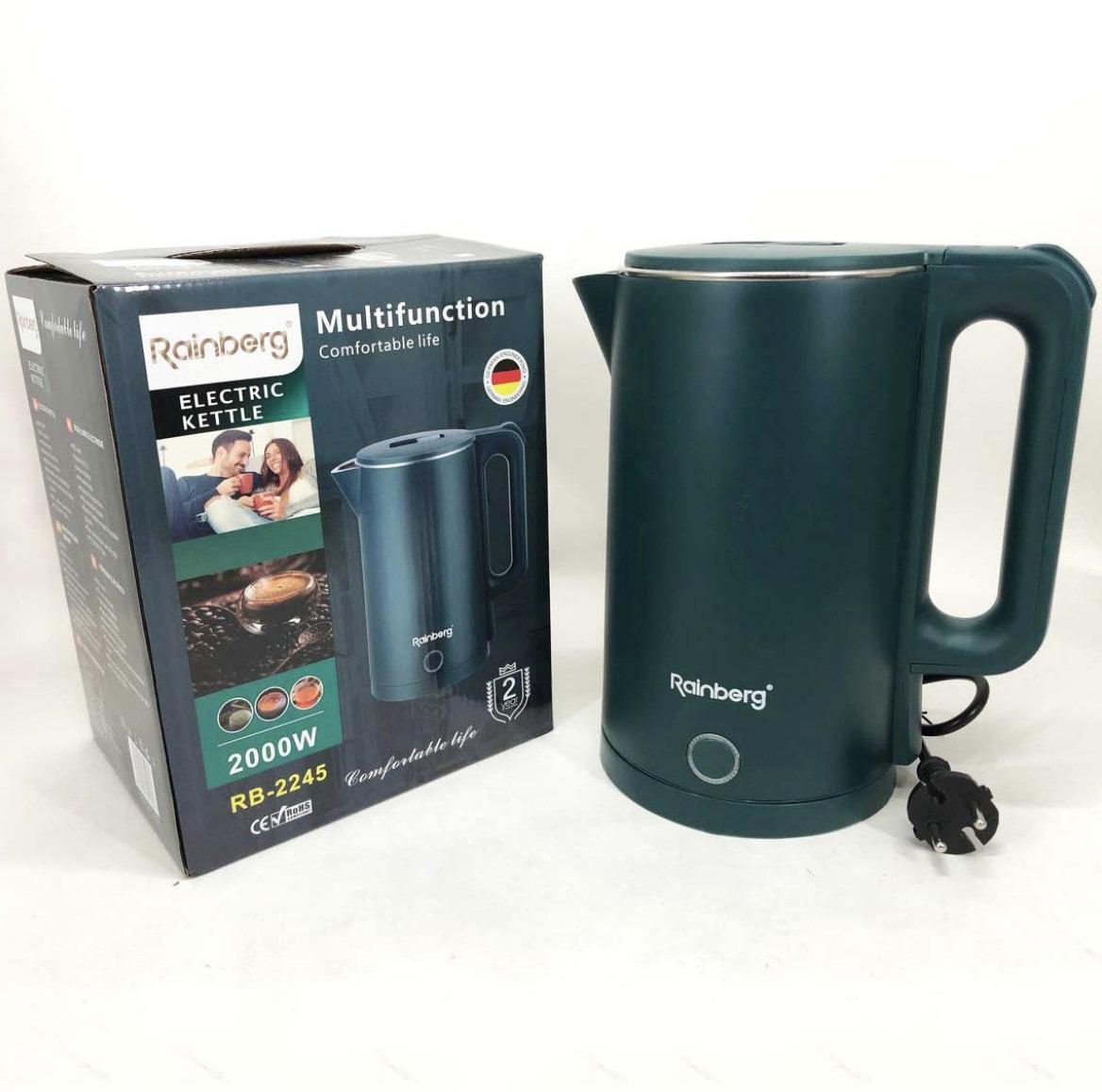 Чайник електричний Rainberg RB-2245 з захистом від перегрівання 2000 Вт Зелений (511112) - фото 2 Чайник електричний Rainberg RB-2245 з захистом від перегрівання 2000 Вт Зелений (511112) - фото 2