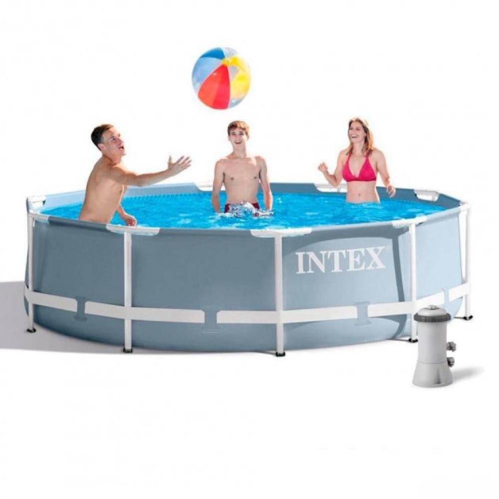 Каркасный бассейн семейный Intex 26702 305х76см 4485л с фильтром-насосом 1250л/ч Серый