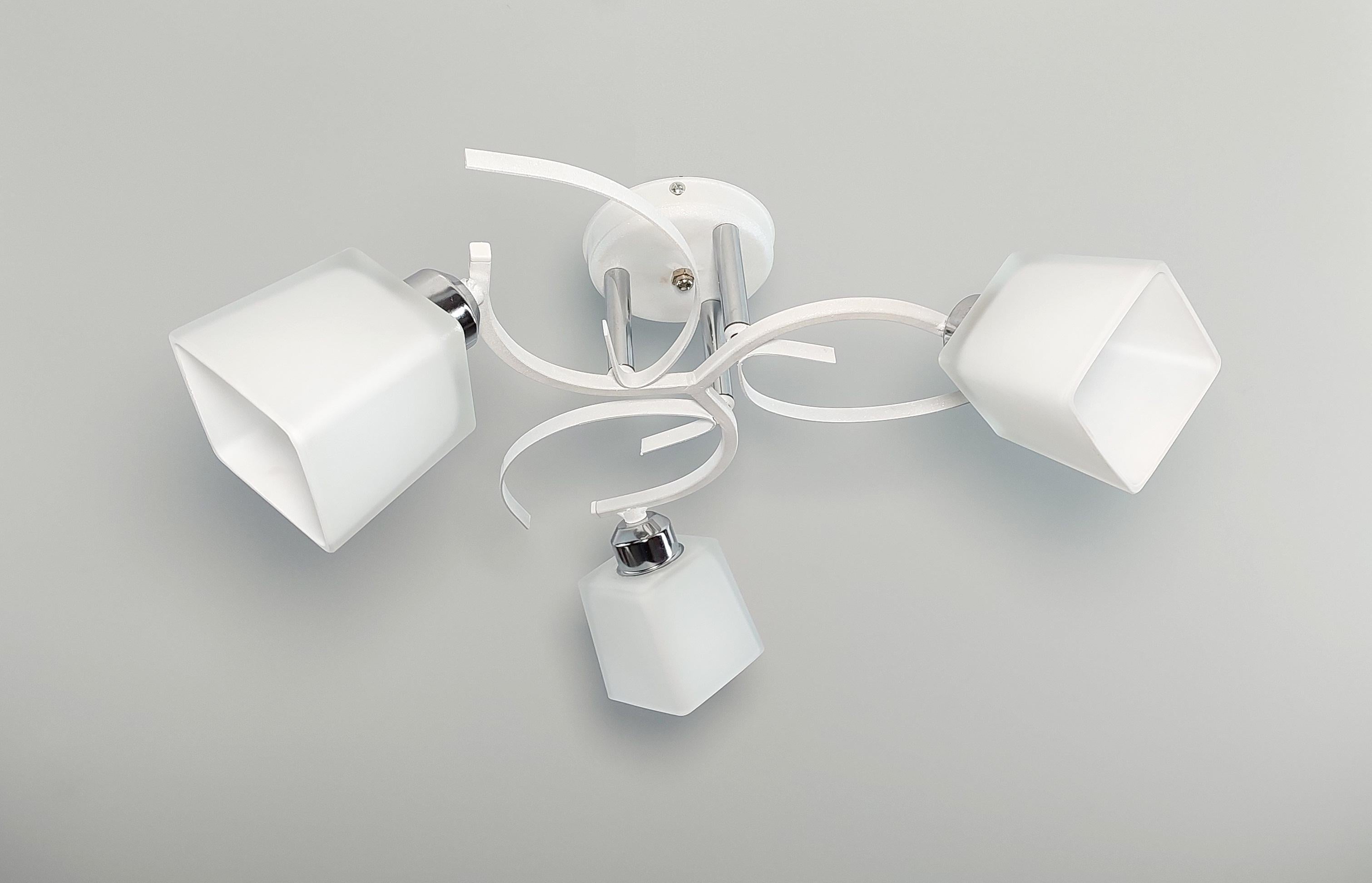 Люстра потолочная 3221/3 на 3 плафона металлическая Белый