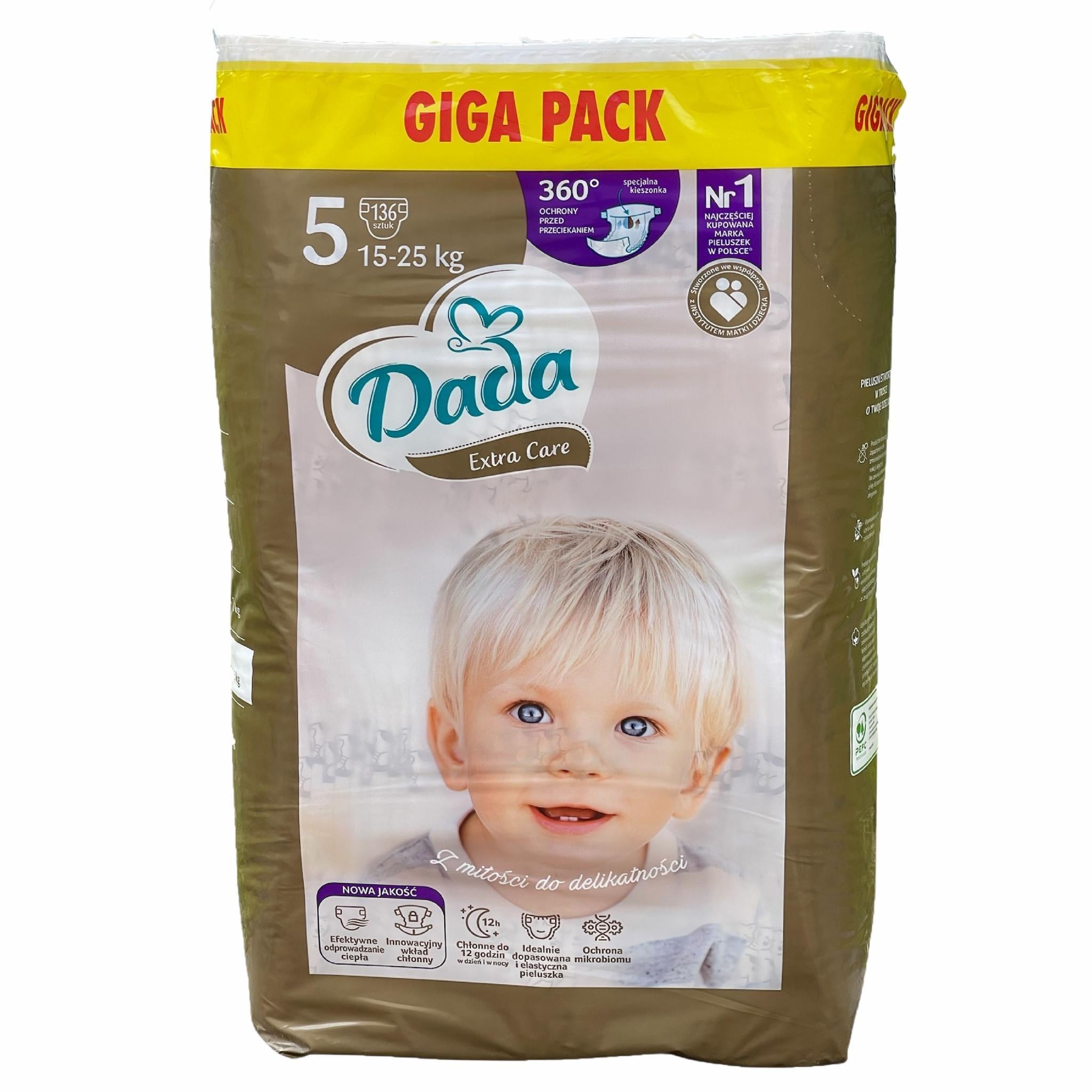 Подгузники Dada Extra Care 5 Junior 15-25 кг 136 шт. (106276672)