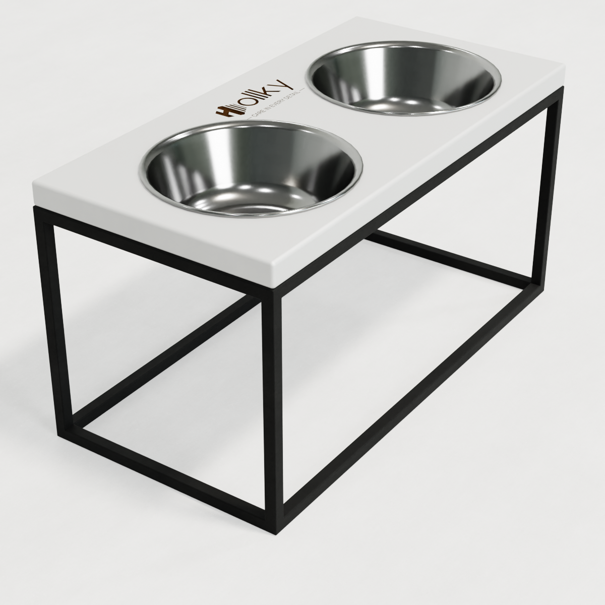 Миски на подставке для средних и больших собак Hollky Base L 2х0,95 л (BL-422120-BLWH) - фото 5