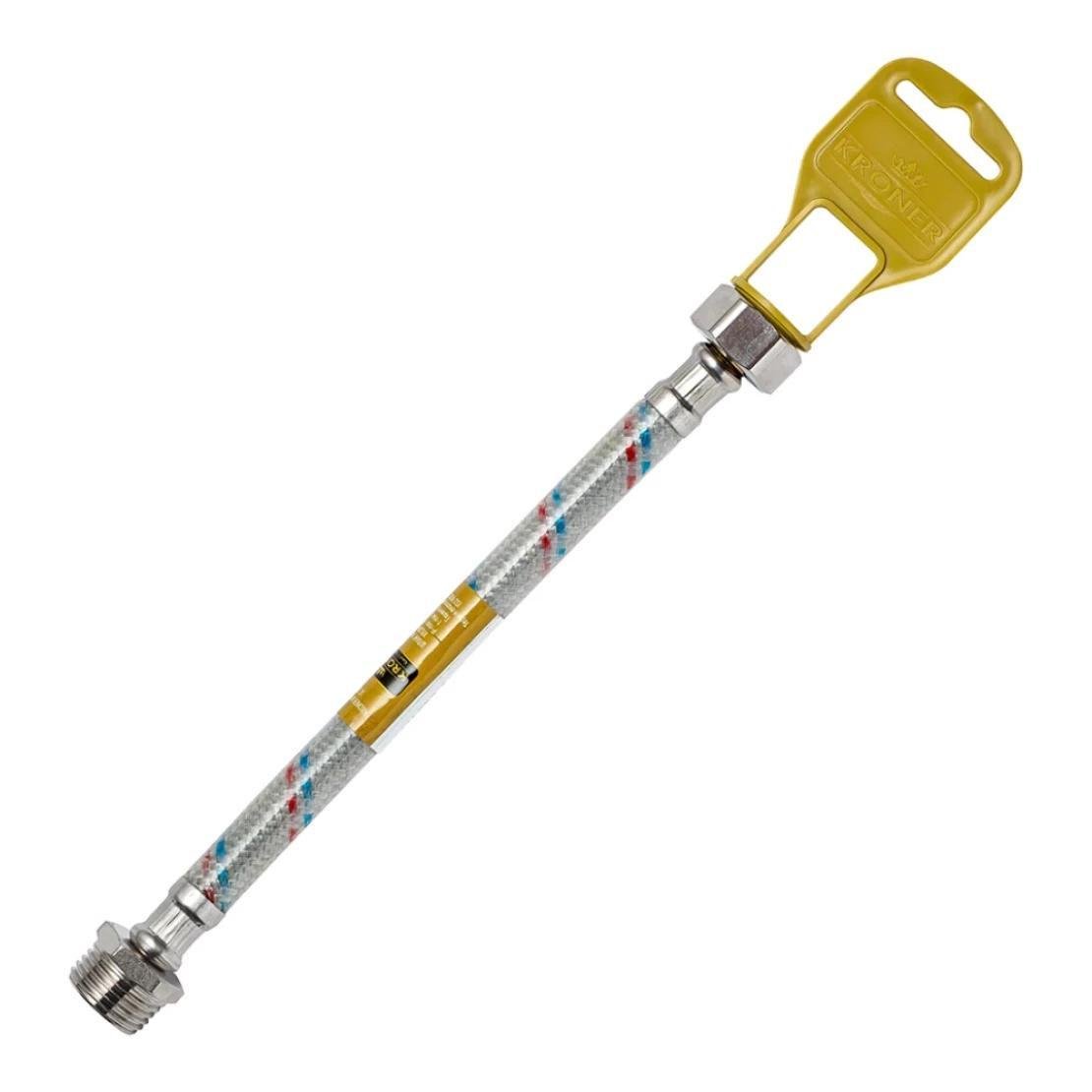 Подводка для подключения воды Kroner KRM гибкая в нейлоновой оплетке покрытой ПВХ 1/2" ВЗ 60 см (CV023671)