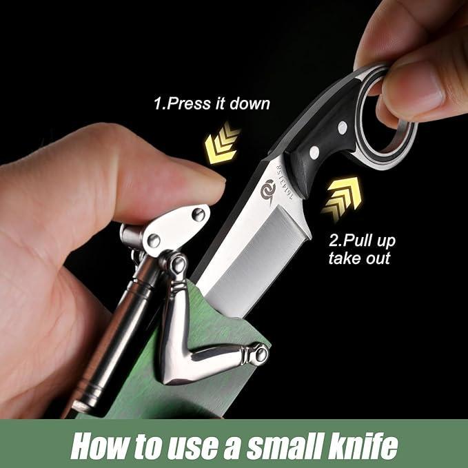 Ніж для виживання LEASUR з повним хвостовиком та дерев'яними піхвами - фото 4