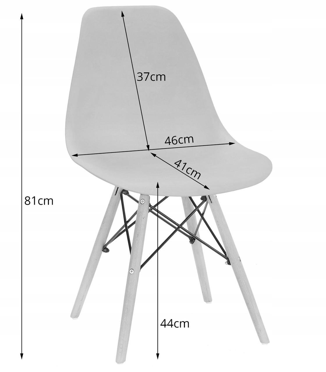 Обеденный комплект JUMI Scandinavian-4 GREY стол и 4 стула Белый/Серый - фото 3