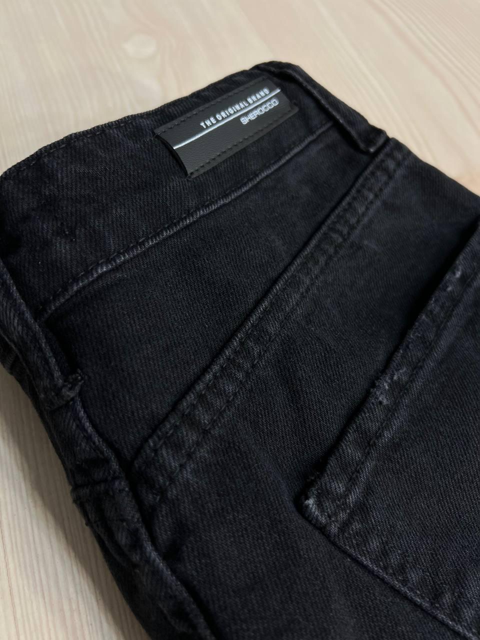 Шорты женские джинсовые Sherocco 400 бермуды длинные с высокой посадкой и манжетом р. 25 Черный (4261) - фото 7