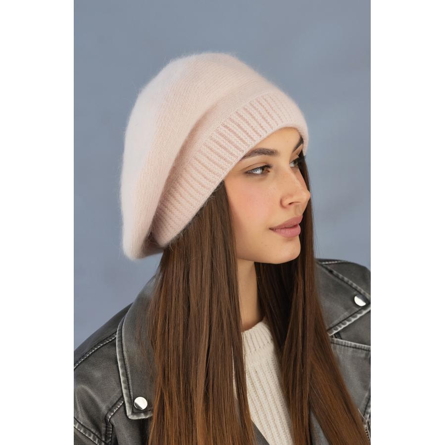 Берет женский из шерсти кролика Braxton 7234 one size Светлый пудровый