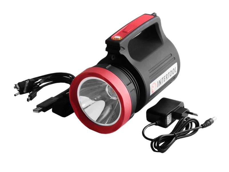 Фонарь аккумуляторный Intertool LB-0105 выносная солнечная панель (3855)