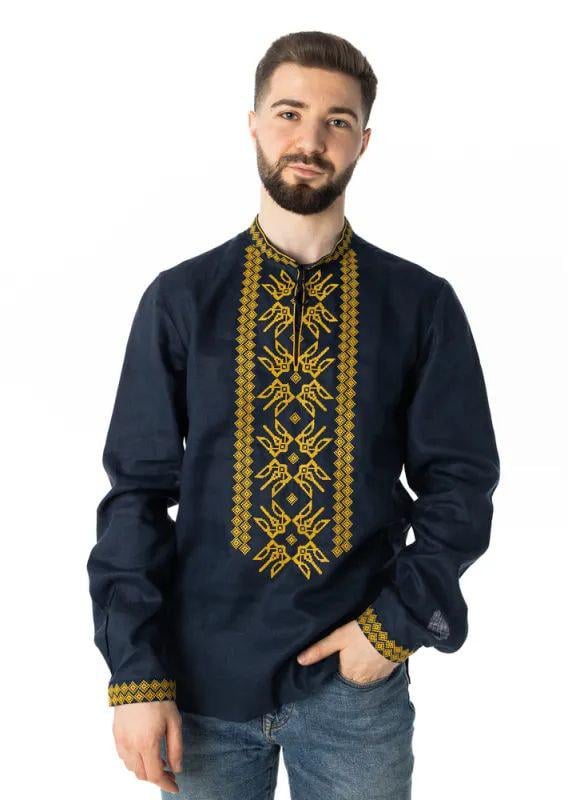 Вышиванка мужская р. 50 Темно-синий (436)