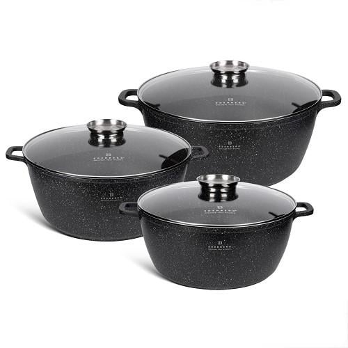 Набор кастрюль Edenberg из алюминия с мраморным покрытием больших 6,5 л/ 4,1 л/13,5 л (EB-8151) - фото 2 Набор кастрюль Edenberg из алюминия с мраморным покрытием больших 6,5 л/ 4,1 л/13,5 л (EB-8151) - фото 2