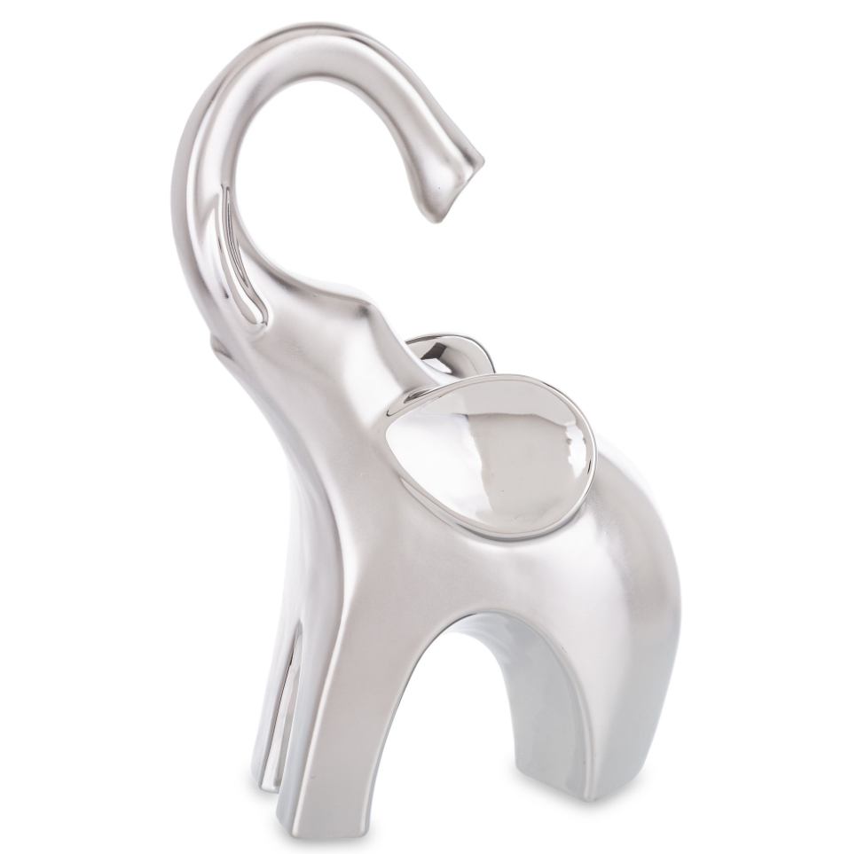 Статуетка декоративна керамічна ART-POL Слон Срібний (163807)