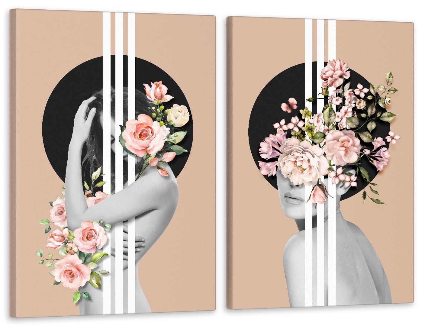 Картина модульная в гостиную/спальню Девушка в цветах 50х70 см (TLV-2_059)