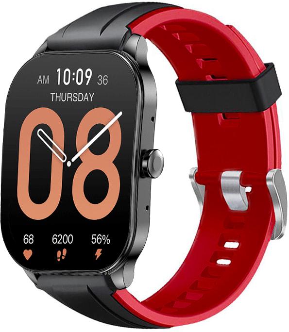 Ремешок Coholl для Amazfit Pop 3S/3R Black/Red (34450-44)