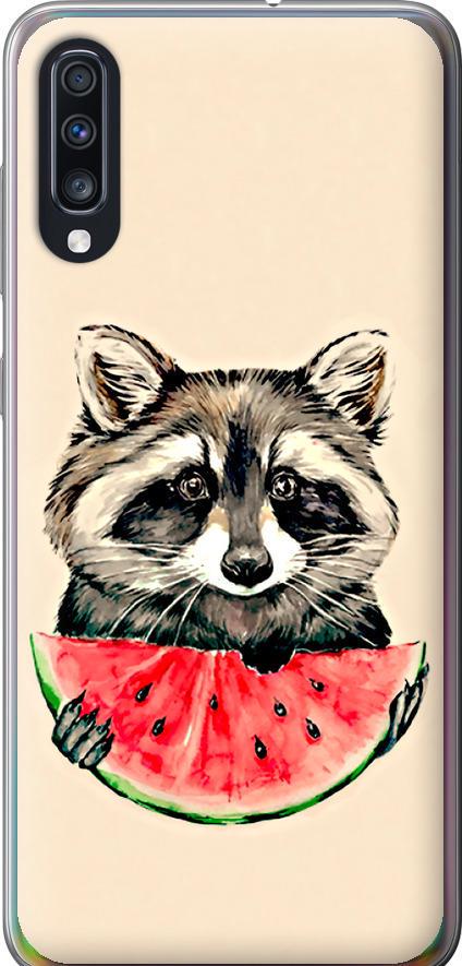 Чехол на Samsung Galaxy A70 2019 A705F Енотик с арбузом (4605t-1675-42517)