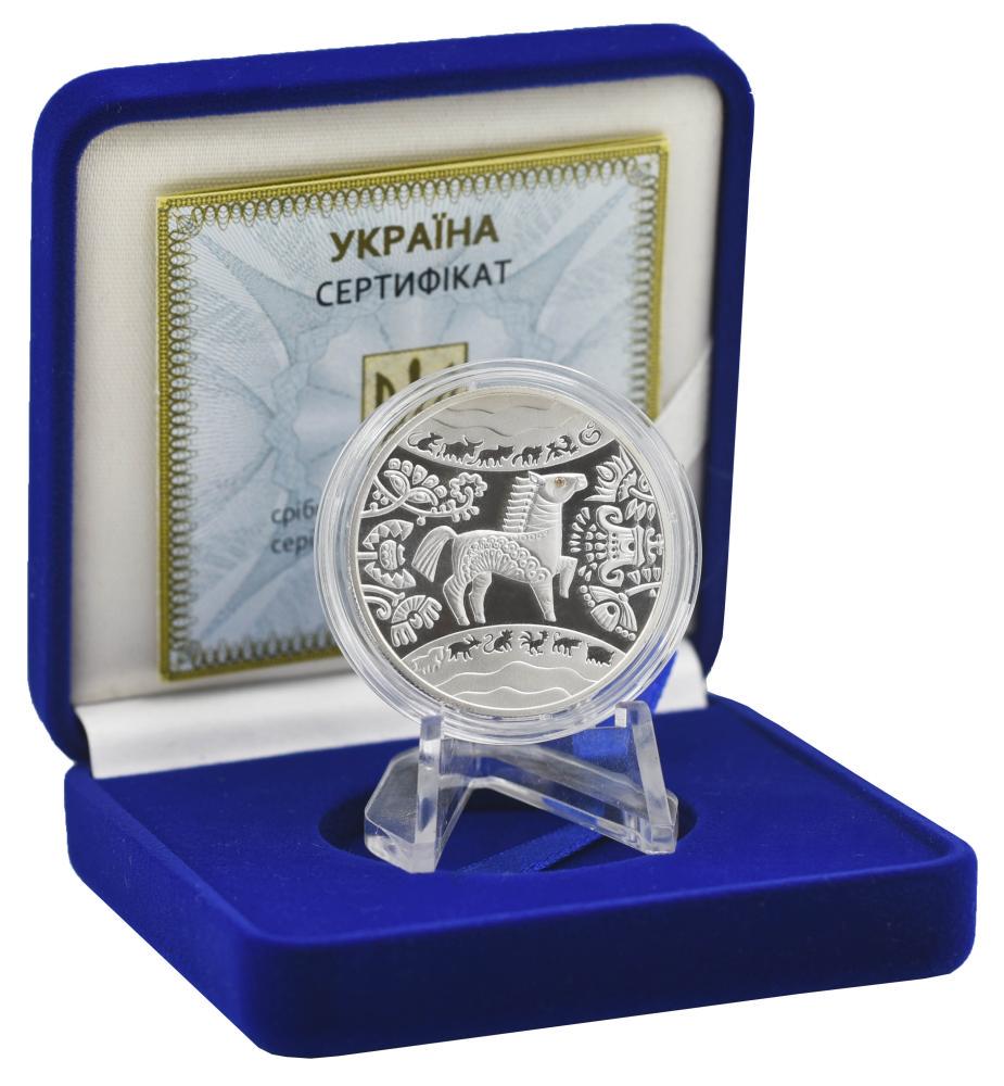 Коллекционная монета Украина 5 гривен 2014 «Год коня» Серебро Proof KM 735 (М01232)