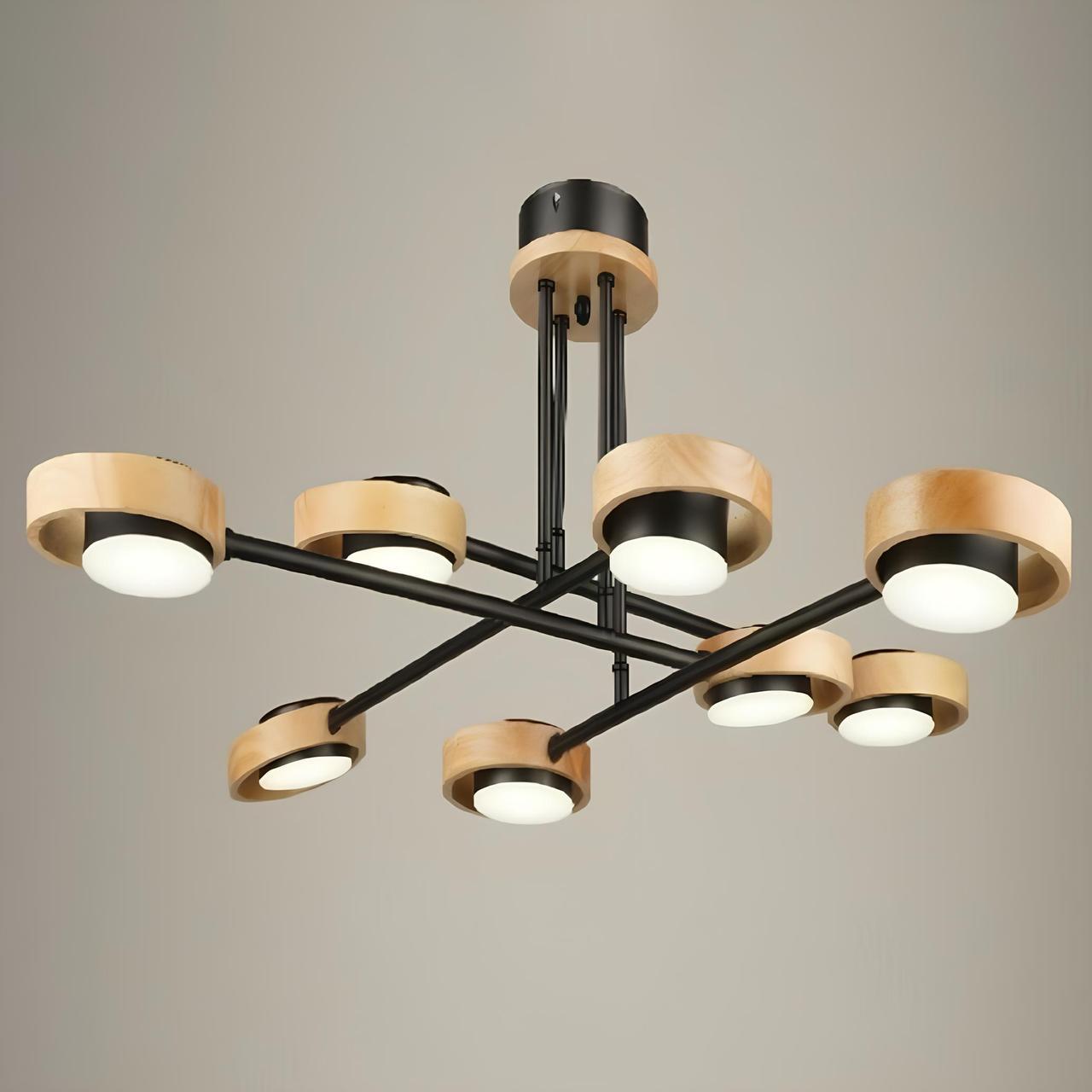 Люстра светодиодная Sirius на восемь плафонов 112W 3000/6500К Черный (B N4539/8 112W)