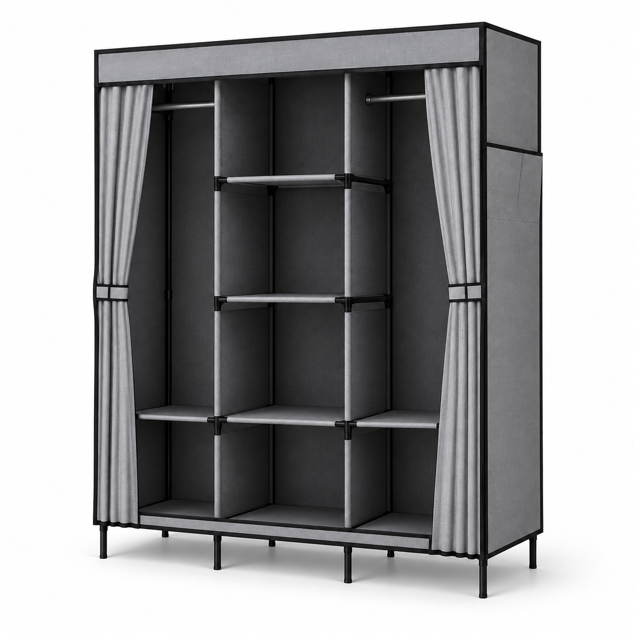 Тканевый шкаф-органайзер Storage Wardrobe 130х45х170 см Серый (56726)