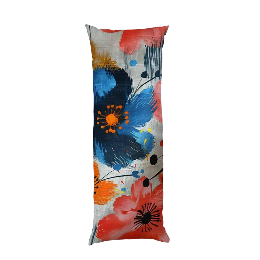 Подушка дакимакура Colorful flowers Paint габардин 150х50 см (113825-3)