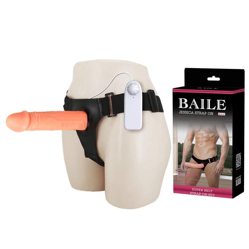 Фалопротез Baile Jessica Strap On Vibrating 17 см (38131637)