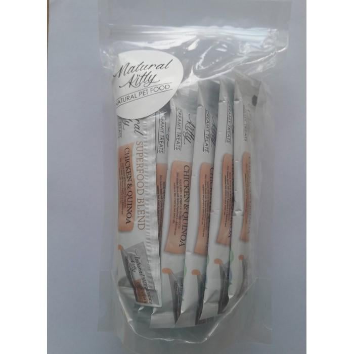 Ласощі для котів Natural Kitty Creamy Treats Superfood Blend курка та кіноа в желе 24 стику по 12 г