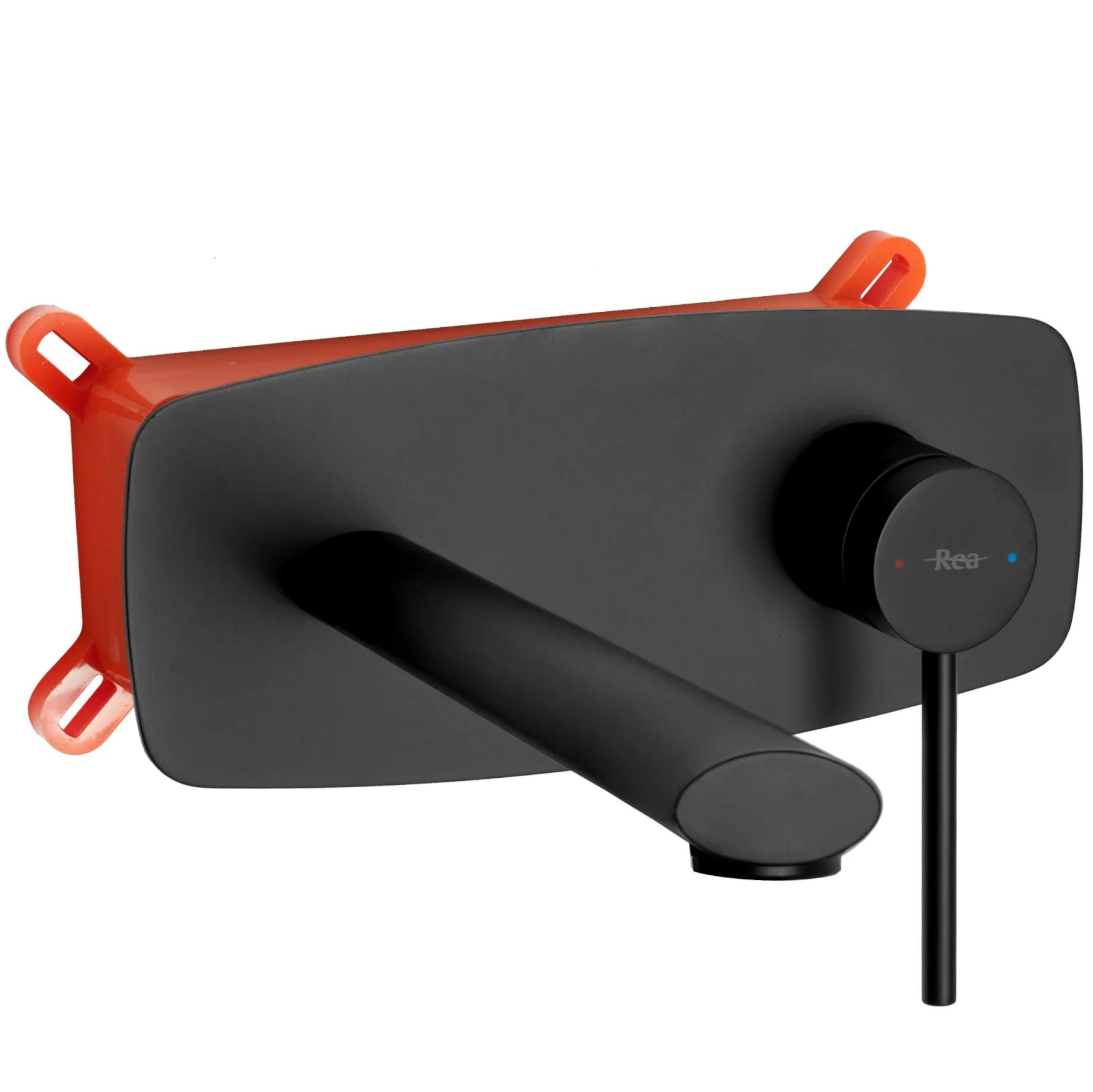 Смеситель для умывальника CUBO REA OVAL B8860 reac-00000000476 настенный однорычажный Черный (165338)