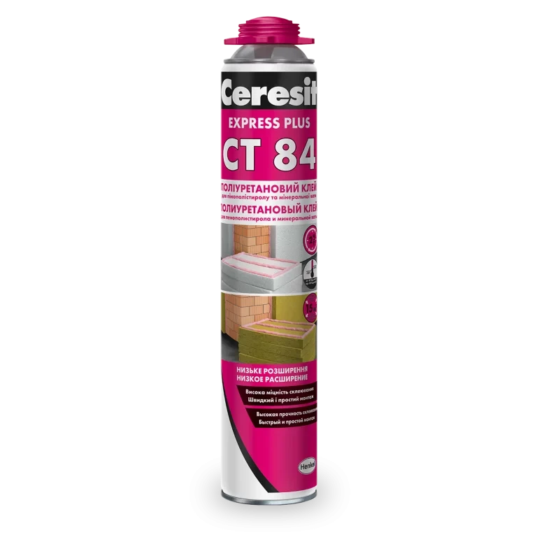 Ceresit CT 84 Express клей-пена полиуретановая для теплоизоляции 850 мл