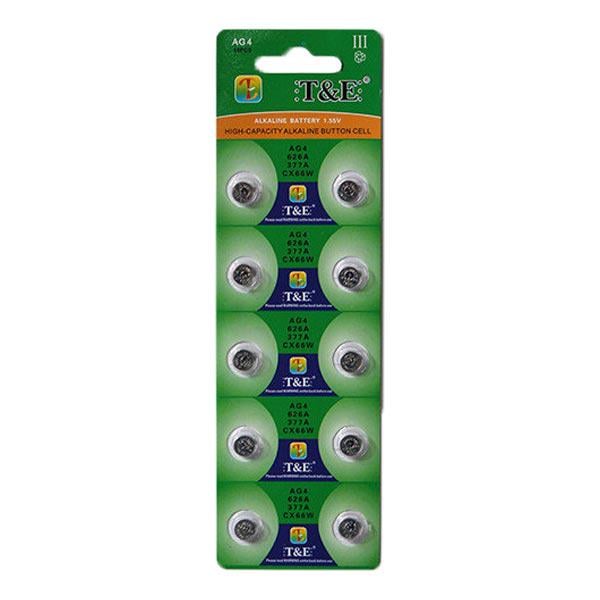 Батарейка T&E AG4/LR66/LR626/377/177/SR626W/GP 77A
