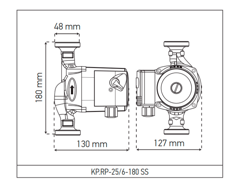 Рециркуляційний насос KOER KP.RP-25/6-180 SS з гайками (17842369) - фото 4