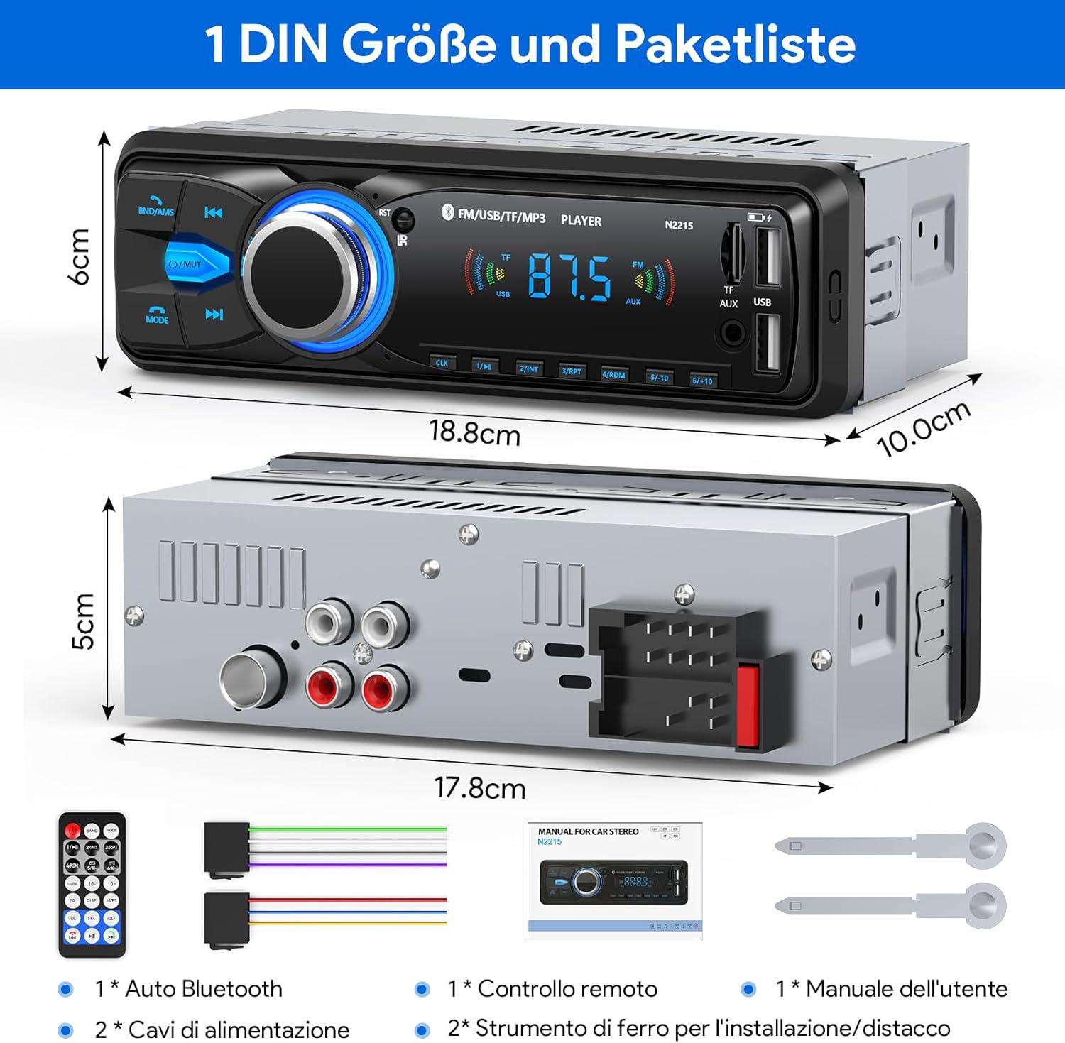 Автомагнитола 1DIN CENXINY Bluetooth FM MP3 2xUSB SD AUX - фото 3