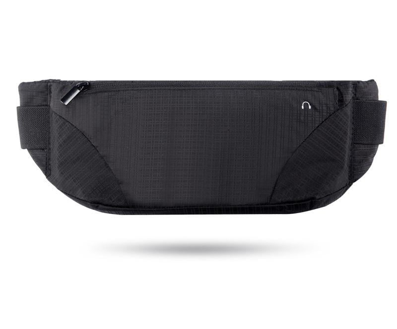 Поясна сумка для заняття спортом з отвором для навушників нейлонова 32х11 см Чорний (29680)