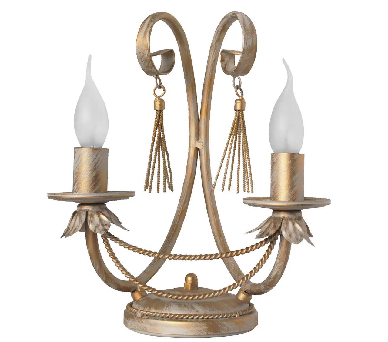 Лампа настольная металлическая ручной ковки Снежная королева на 2 лампы лофт/винтаж Е 14 оплавленная свеча Бежевый (КИС2БЕЖ) Лампа настольная металлическая ручной ковки Снежная королева на 2 лампы лофт/винтаж Е 14 оплавленная свеча Бежевый (КИС2БЕЖ)