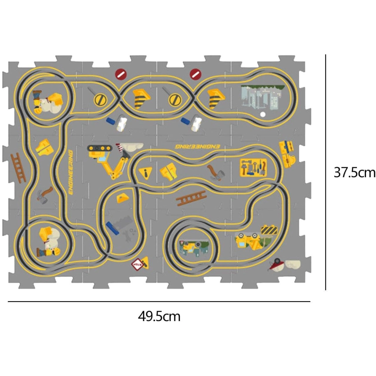 Детский электрический автотрек-пазл H32 с бетоновозом интерактивная гоночная трасса для малышей - фото 3 Детский электрический автотрек-пазл H32 с бетоновозом интерактивная гоночная трасса для малышей - фото 3