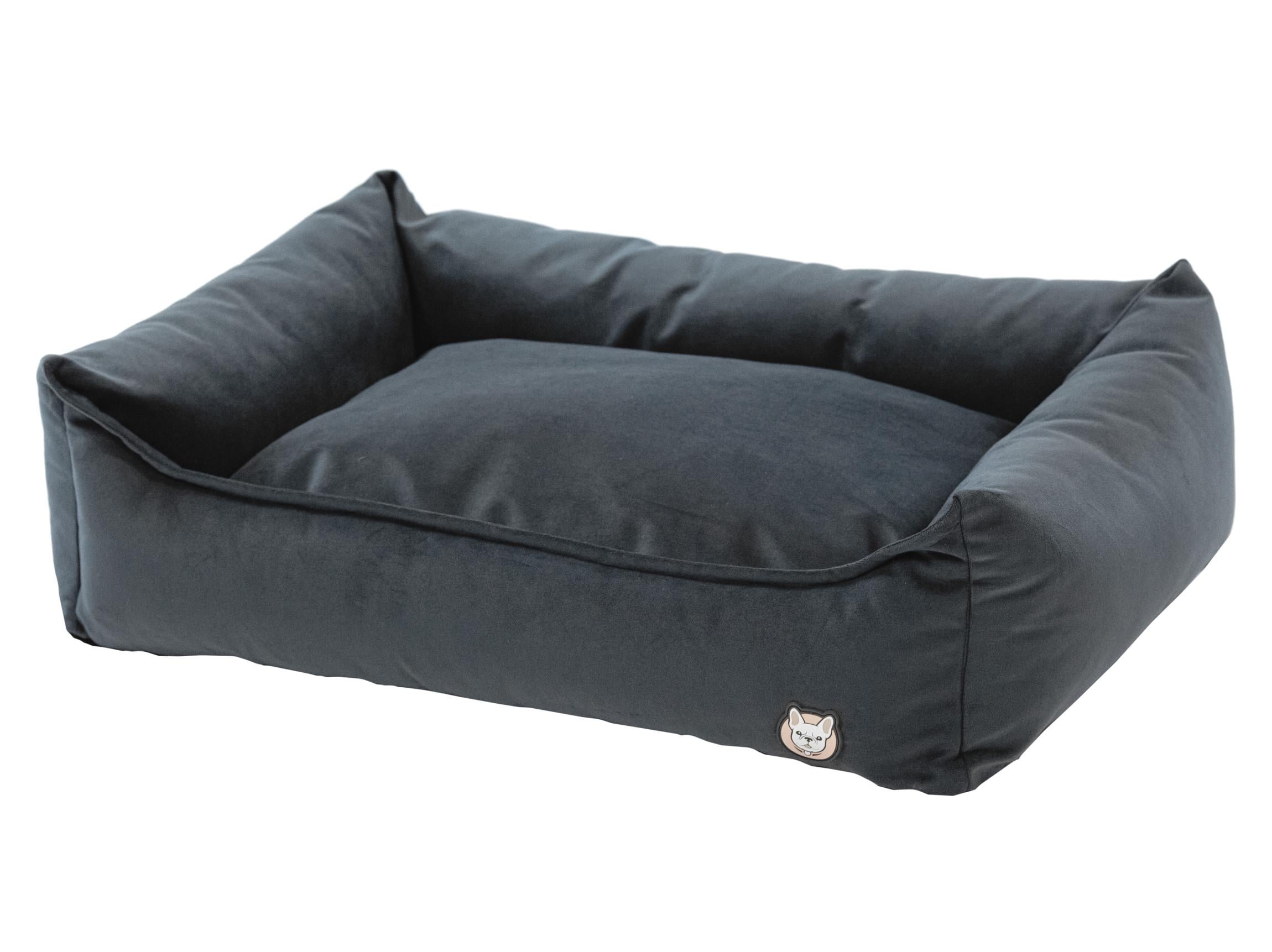 Лежак для собаки eGarden Velvet Lounge велюр 90x70х22 см Антрацит (6058)