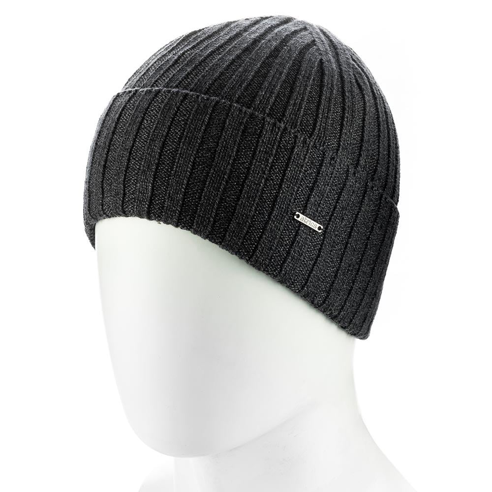 Шапка мужская с отворотом Atrics MH800 на флисовой подкладке Черный Мулине