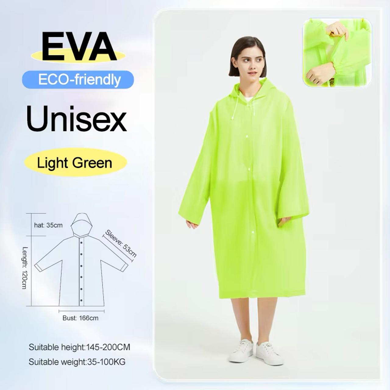 Дощовик з капюшоном EVA Raincoat на кнопках Салатовий (1801426) - фото 2 Дощовик з капюшоном EVA Raincoat на кнопках Салатовий (1801426) - фото 2