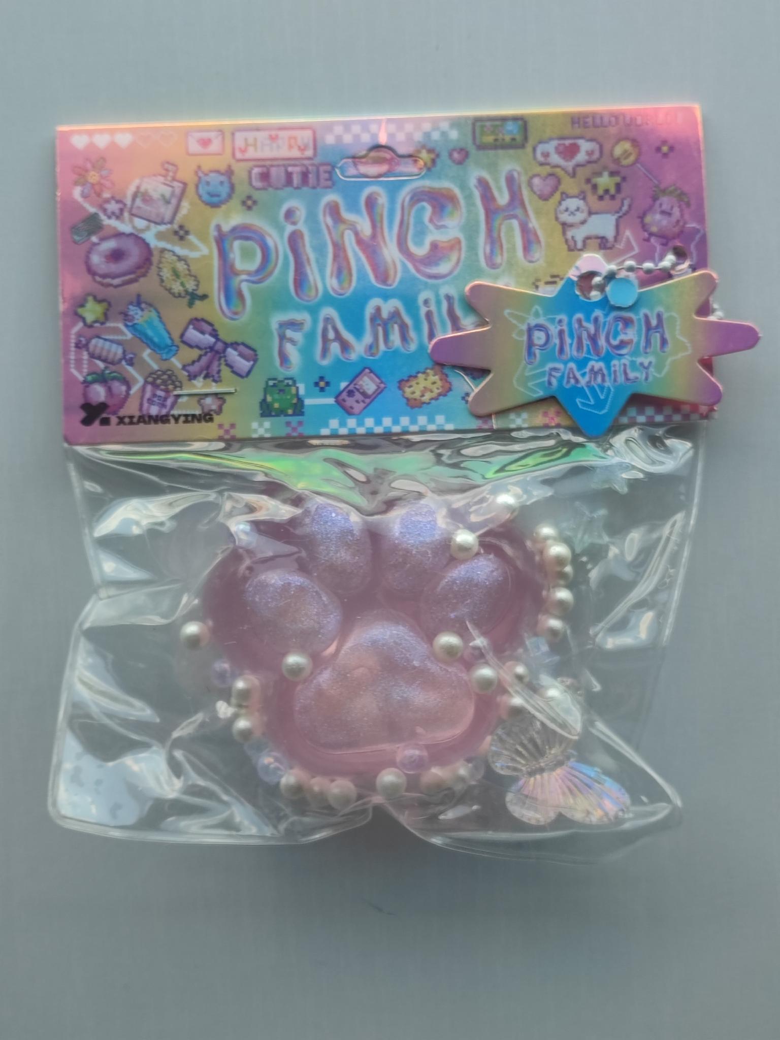 Іграшка антистрес сквіш котяча лапка напівпрозора 7х6 см Рожевий (2797P)