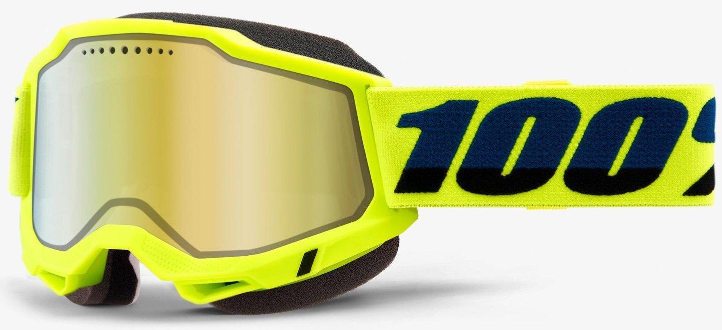 Мотоокуляри 100% ACCURI 2 Snowmobile Goggle Fluo Yellow/Dual Mirror Gold Lens (39548)