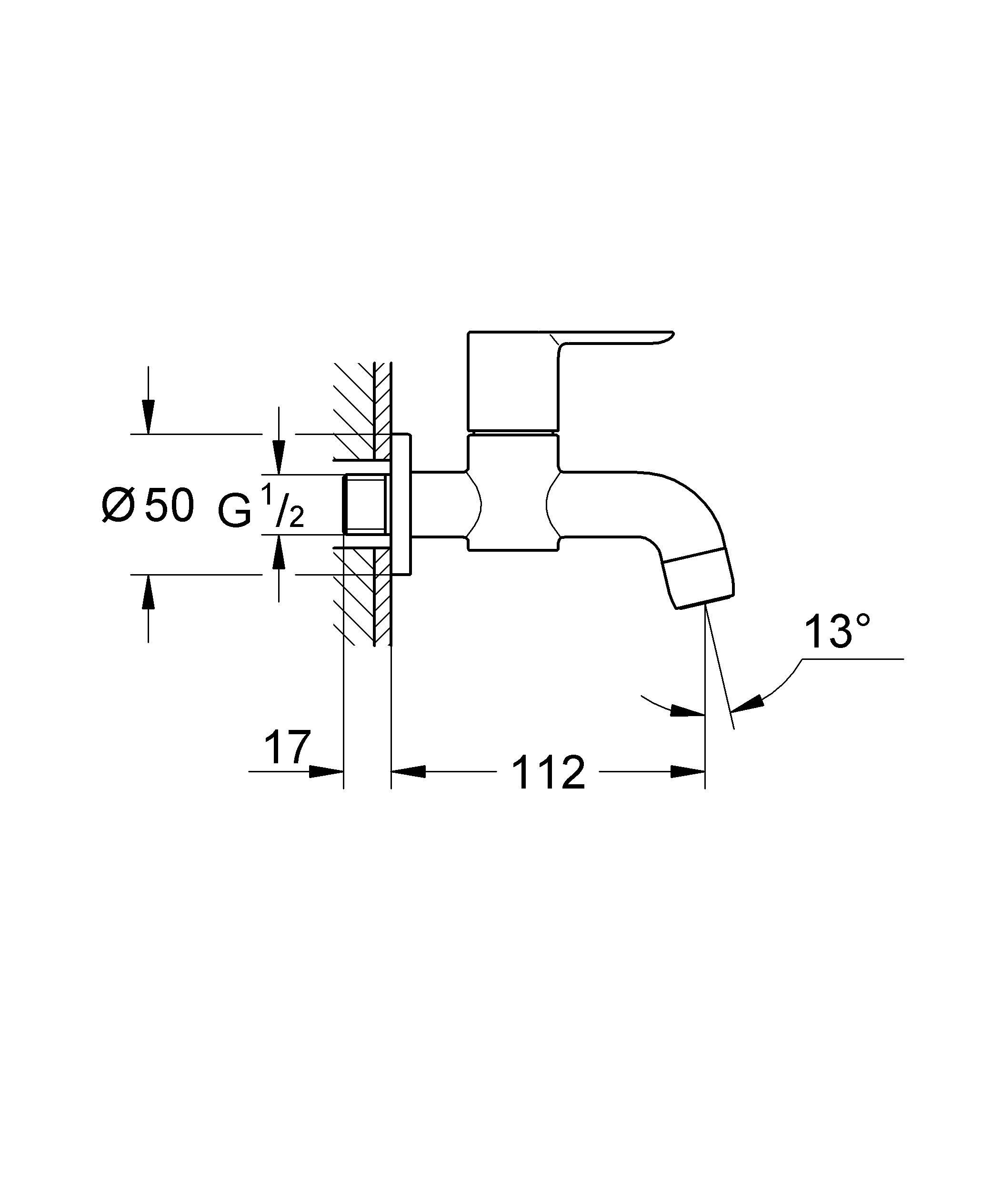 Кран садовый Grohe BauFlow 20238000 с вентилем Хром (112776) - фото 2
