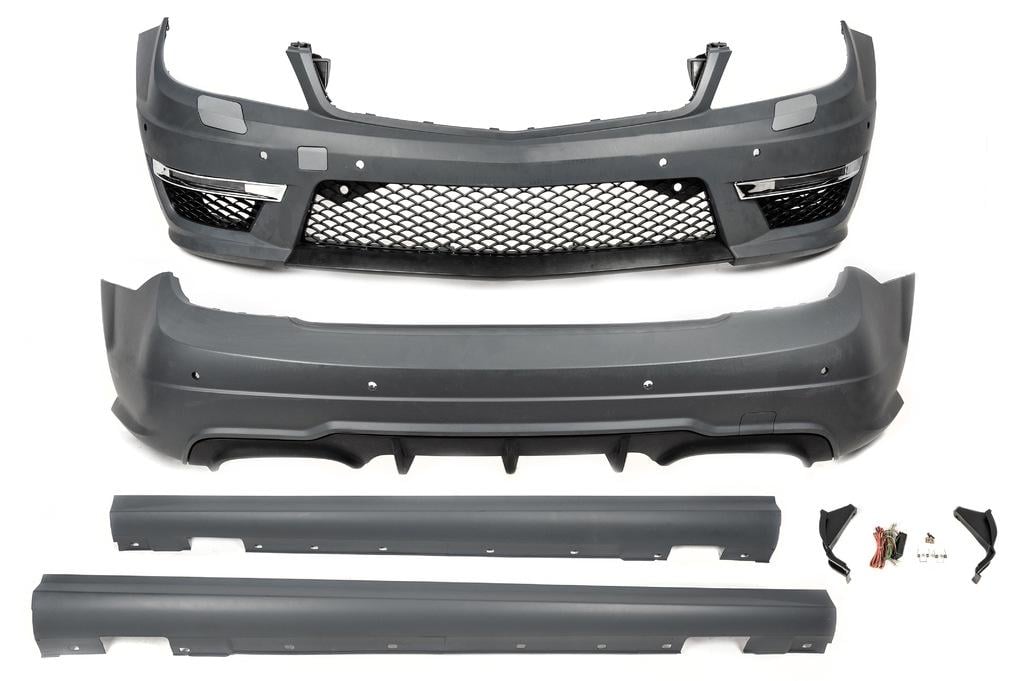 Комплект обвісів С63 AMG GBT для Mercedes C-class W204 2007-2015рр. пластик Під фарбування