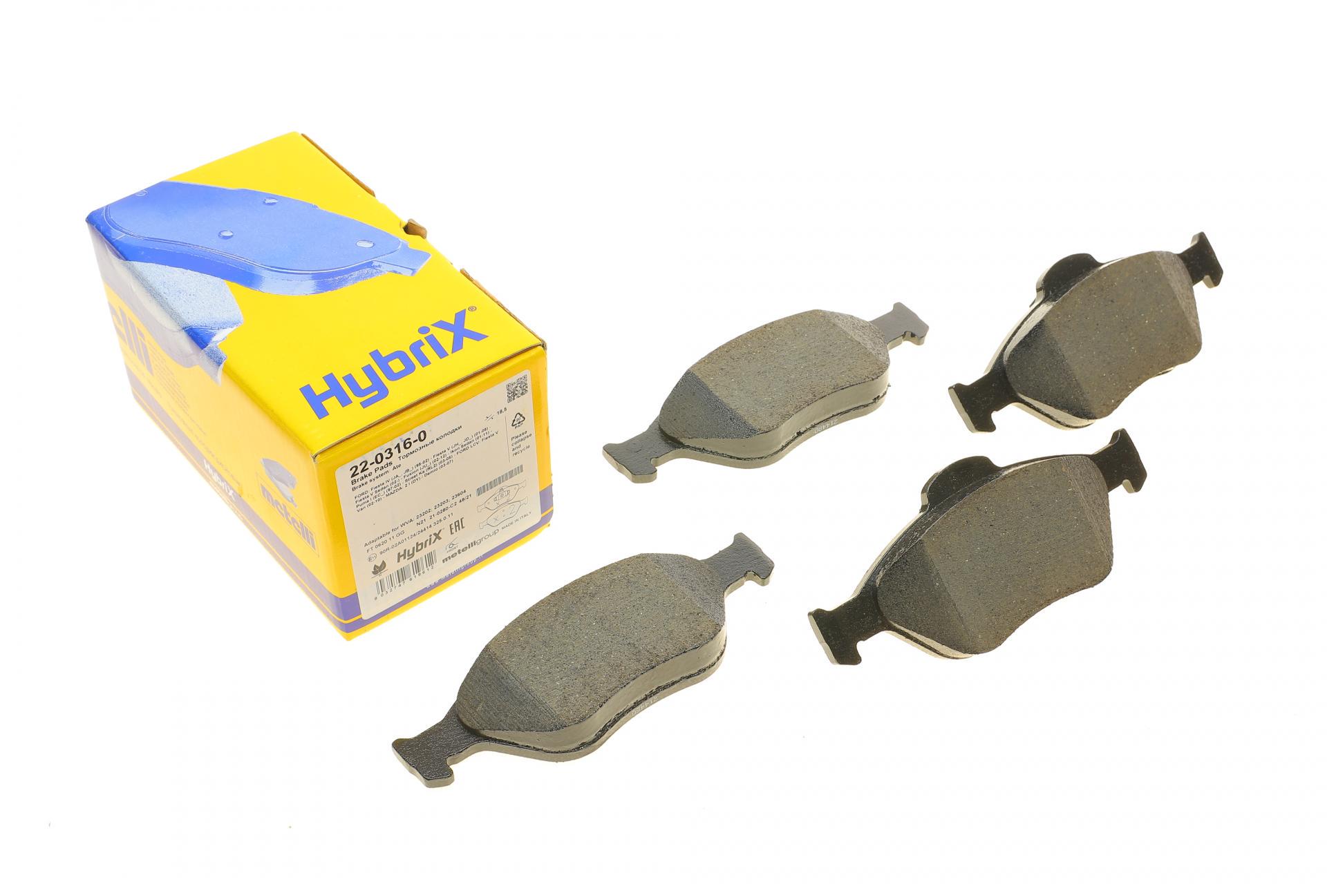 Колодки тормозные передние METELLI Ford Fiesta 95-10/Fusion/Ka 02-12/Puma/Mazda 121 96-03/Mazda 2 03-07 (22-0316-0 METELLI)