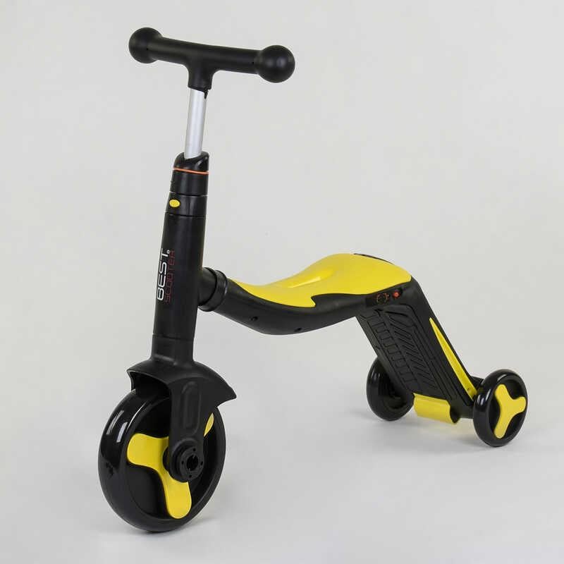 Самокат дитячий Best Scooter 3в1 з PU колесами світло/музика Yellow (80453) - фото 3