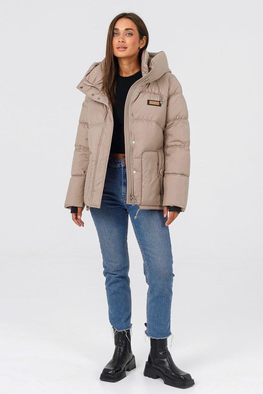 Куртка зимова 74352 коротка M Бежевий