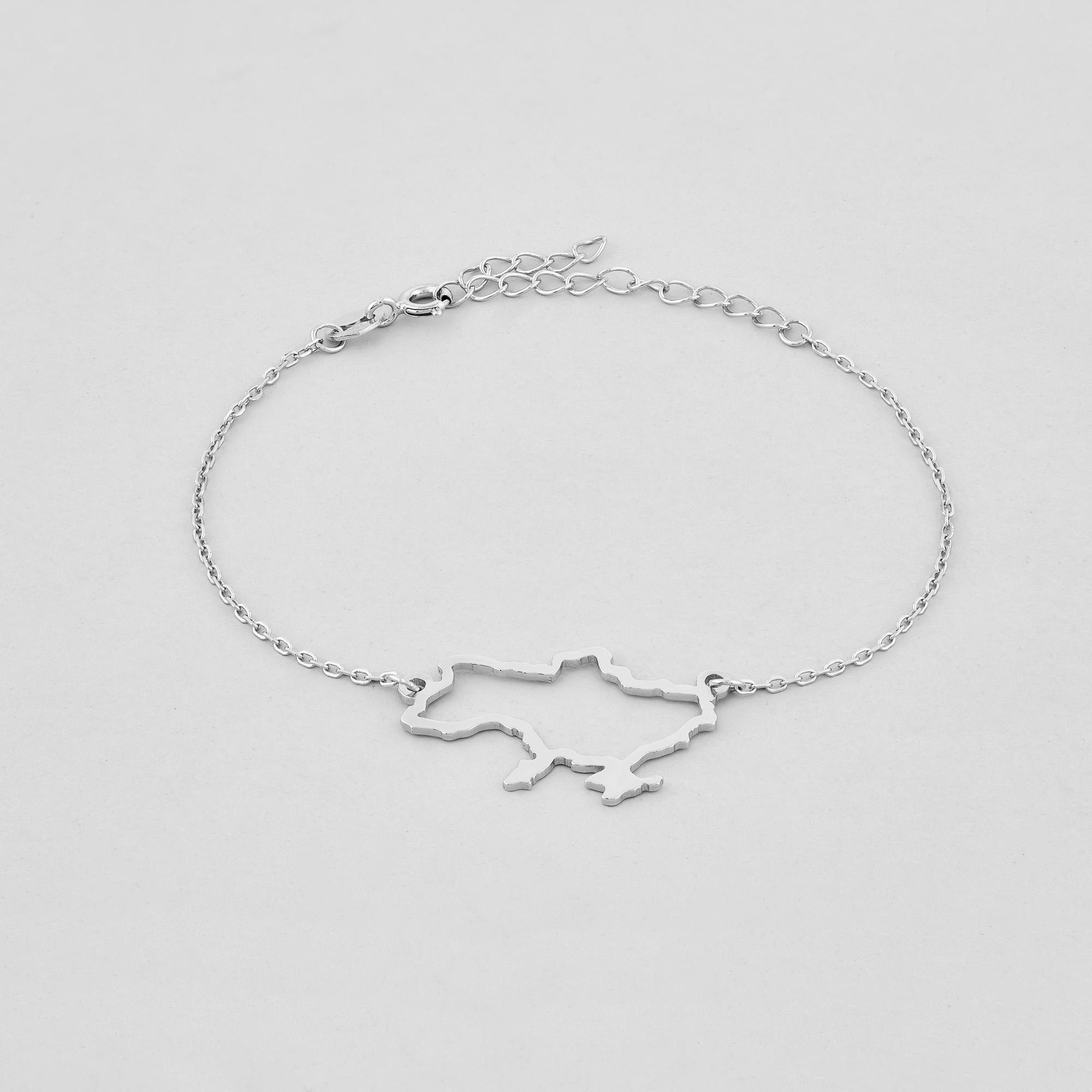 Браслет серебряный Minimal Страна свободных людей (550351)