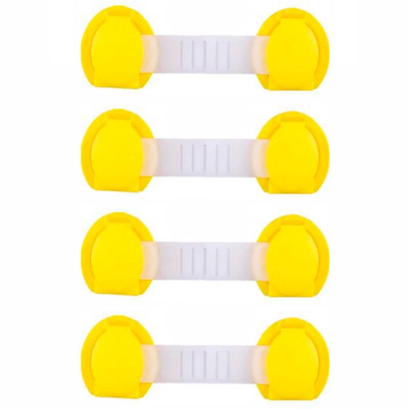 Замок-обмежувач дитячий на дверні та віконні ручки 4 шт. Жовтий (8236)