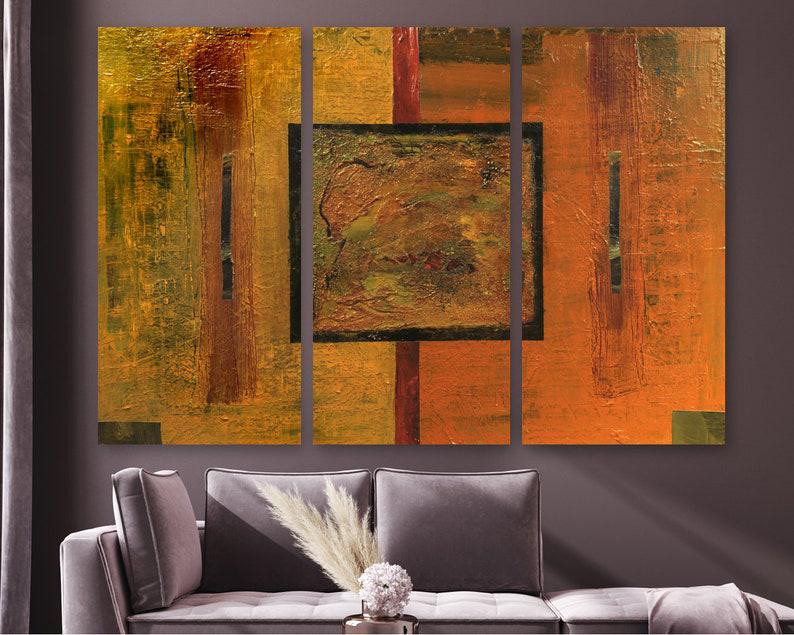 Модульная картина на холсте из трех частей KIL Art Абстракция квадрат 128x81 см (M3_L_255)