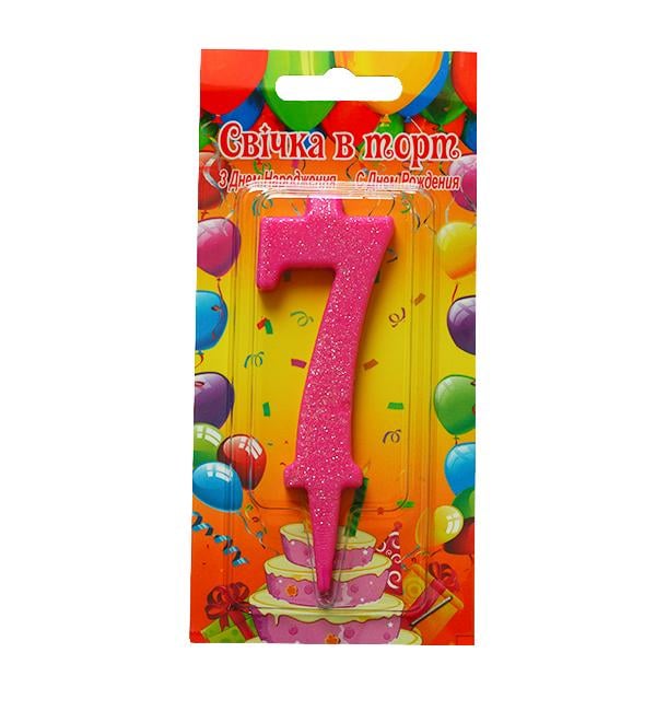 Свечи цифры в торт 7 Pink