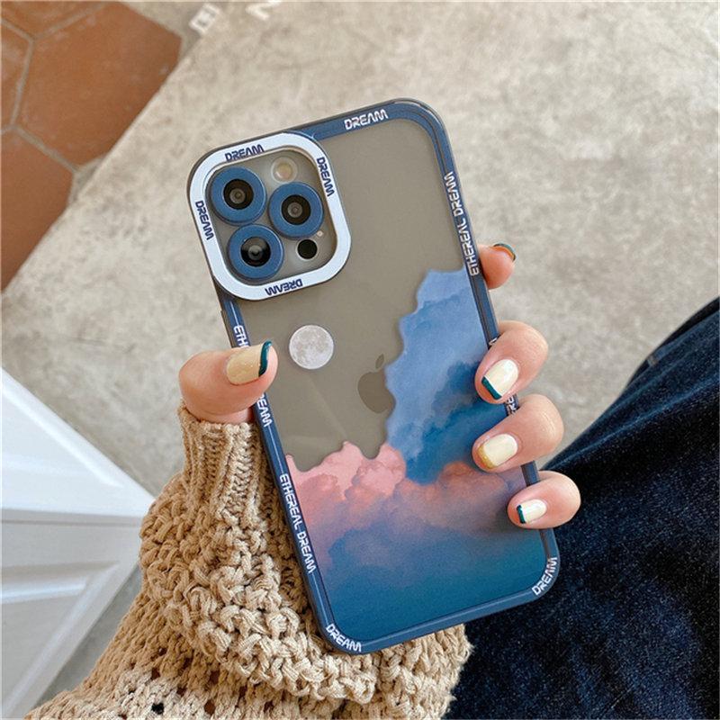 Чехол для iPhone 12 Pro Max Ethereal Dream с защитой камеры Прозрачно-синий