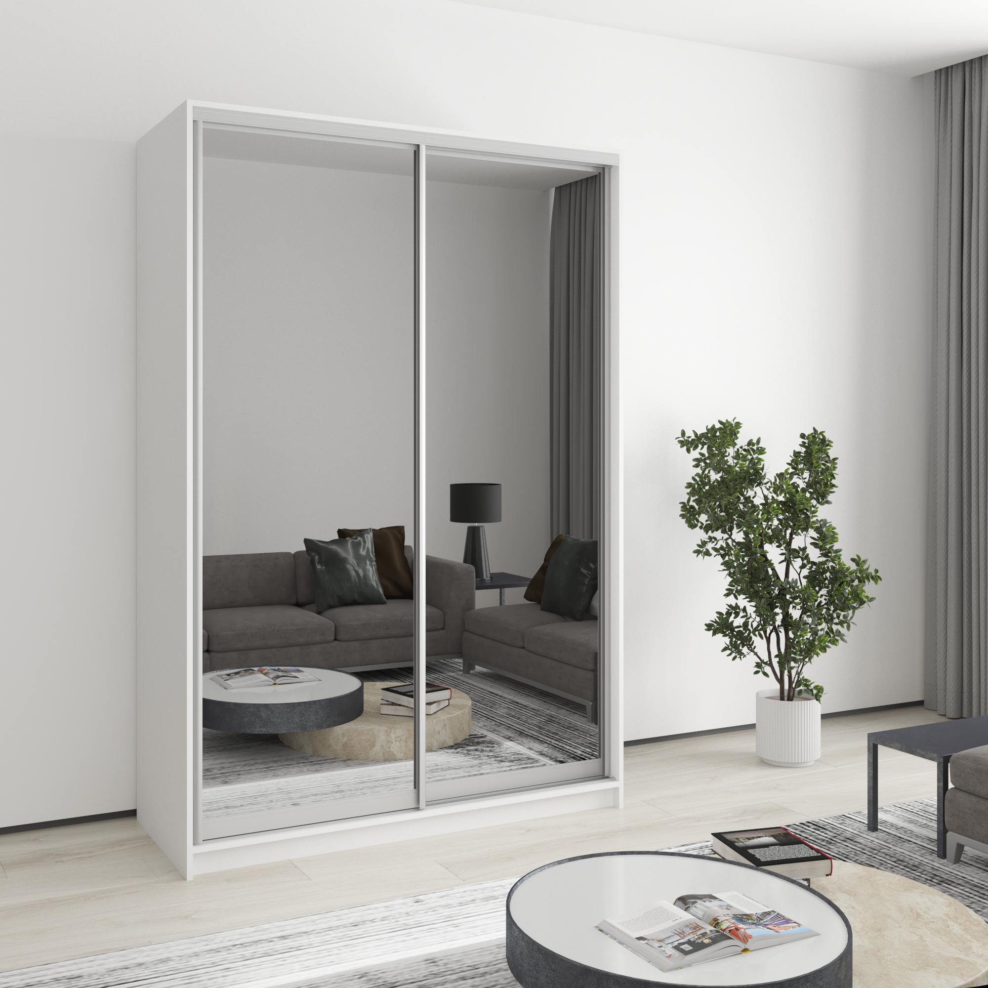 Шкаф-купе двухдверный Mebel Star Стандарт AL MBS-2517 140х60х210 см Аляска белый (1003471)