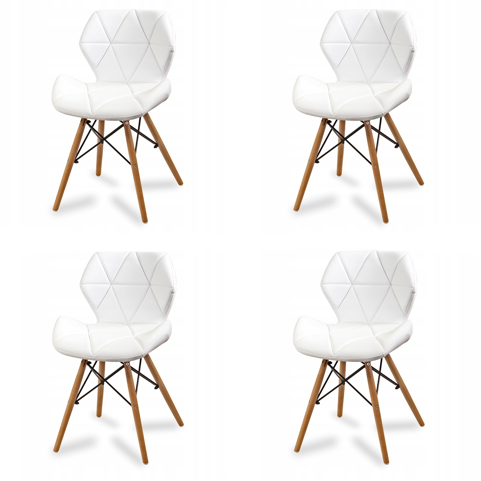 Набор из четырех кресел Nordhold в скандинавском стиле 42х72х50 Белый Набор из четырех кресел Nordhold в скандинавском стиле 42х72х50 Белый