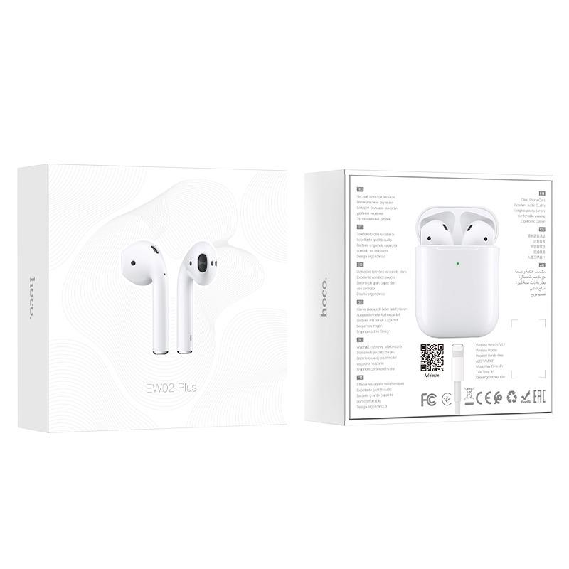 Наушники беспроводные сенсорные EW02 Bluetooth v5.1 TWS Plus с зарядным кейсом (19541904) - фото 5